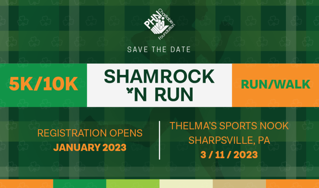 Save the Date: Shamrock 'n Run 5 and 10k, registration January, event date March 11th, 2023
